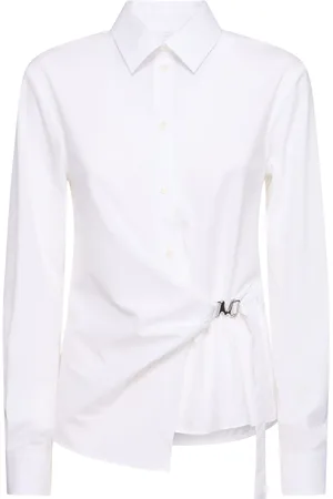 Msgm Camicia In Popeline Con Cintura Laterale