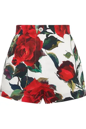 Dolce & Gabbana Shorts In Popeline Con Rose Stampate
