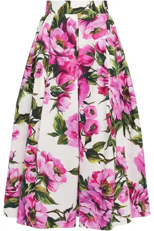 Dolce & Gabbana Gonna Midi In Popeline Stampato