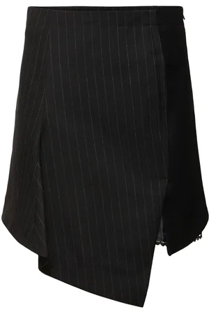 SACAI Minigonna In Lana Melton Gessata