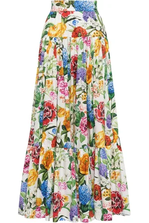 Dolce & Gabbana Gonna Maxi In Popeline Stampato