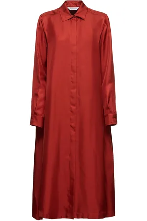 Max Mara Vestito Midi Crusca In Twill Di Seta