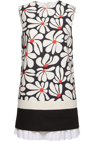 Msgm Vestito Midi In Cotone Stampato Stretch