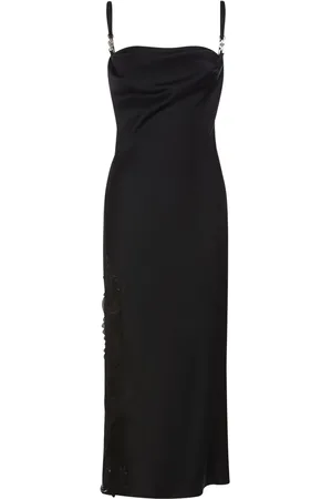 VERSACE Vestito Midi In Raso E Pizzo