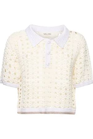 FORTE FORTE Polo Cropped Crochet Cablé
