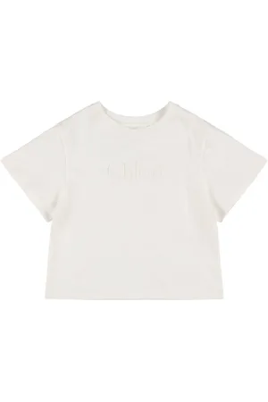 Chloé T-shirt In Jersey Di Cotone Con Ricamo