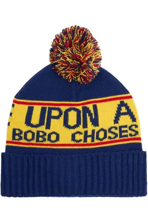 Bobo Choses Cappello Beanie In Maglia Con Pompom E Stampa
