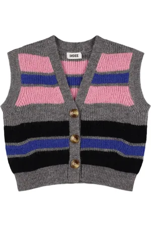 Indee Cardigan Smanicato In Maglia Di Misto Acrilico