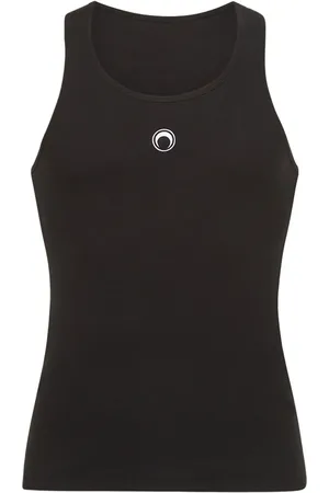 Marine Serre Tank Top Moon In Cotone Organico Con Ricami