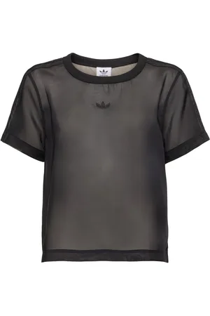 adidas T-shirt Trasparente Con Logo 3 Righe