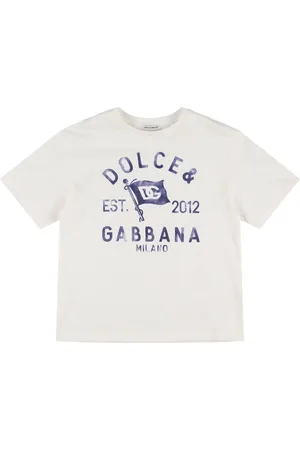 Dolce & Gabbana T-shirt In Jersey Di Cotone Stampato Con Logo