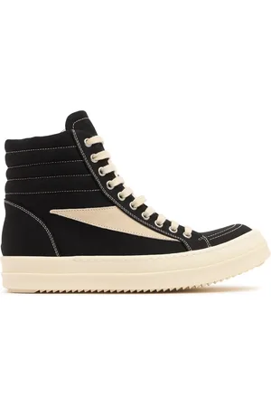 Rick Owens Sneakers High Top In Tela Effetto Vintage