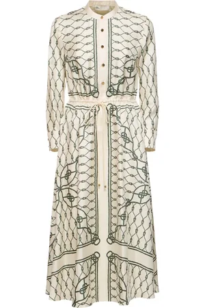 Tory Burch Vestito Chemisier In Seta Stampato