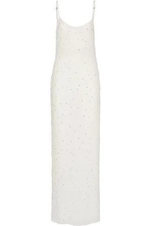 BLUMARINE Vestito Lungo In Georgette Di Viscosa Con Ricami
