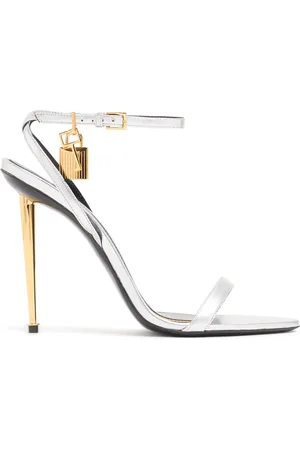 Tom Ford Sandali Padlock In Pelle Metallizzata 105mm