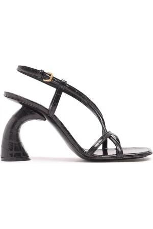 DRIES VAN NOTEN Sandali In Pelle Metallizzata 95mm