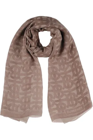 Burberry Foulard In Chiffon Di Seta Monogram Jacquard