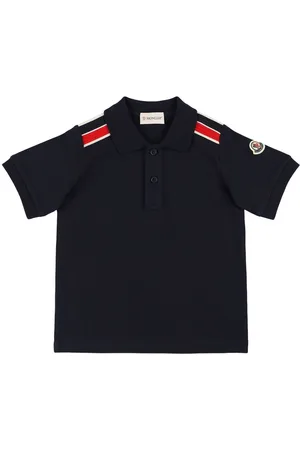 Moncler Polo In Cotone Con Profili Tricolore