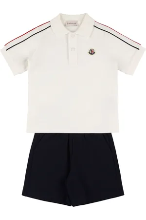 Moncler T-shirt In Cotone Piqué E Shorts In Felpa