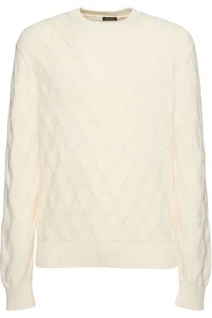 Ermenegildo Zegna Maglia Girocollo In Cotone Con Design Geometrico