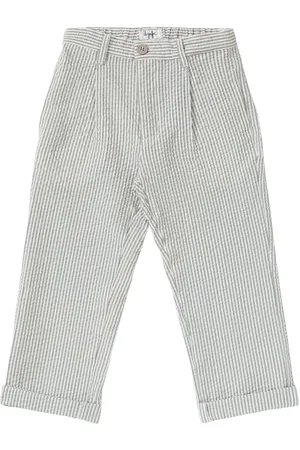 Il gufo Pantaloni In Cotone Seersucker A Righe