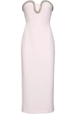 Roland Mouret Vestito Midi Senza Spallini In Crepe Decorato