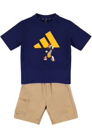 adidas T-shirt E Pantaloni In Jersey Di Misto Cotone