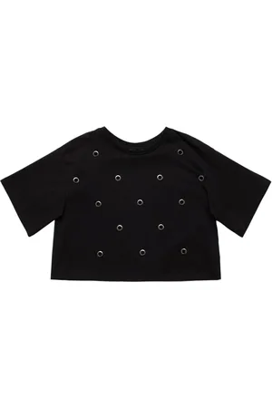 MONNALISA T-shirt Cropped In Jersey Di Cotone Stretch