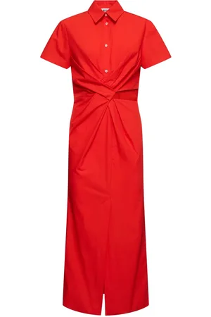 Msgm Vestito Midi A Maniche Corte Con Cutout