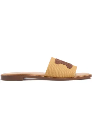 Max Mara Sandali In Cotone E Pelle 10mm
