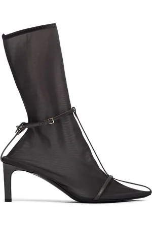 Jil Sander Stivaletti In Mesh E Pelle 65mm