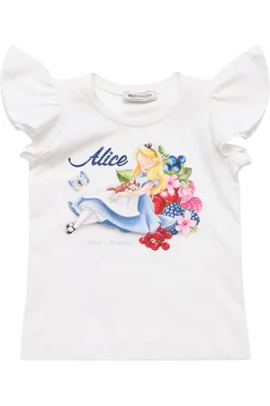 MONNALISA T-shirt Alice In Jersey Con Stampa