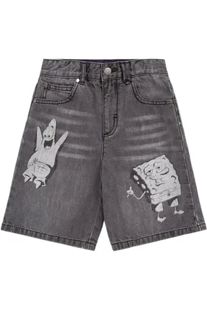 Stella McCartney Shorts In Denim Di Cotone Stampato