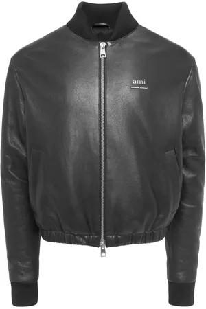 Ami Bomber In Pelle Liscia Con Logo