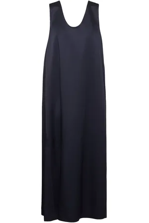 Carven Vestito Midi In Raso Con Spilla
