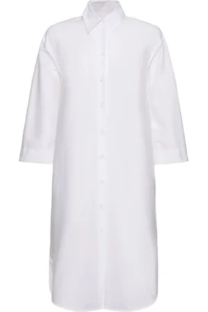 Max Mara Vestito Midi Sella In Popeline Di Misto Cotone