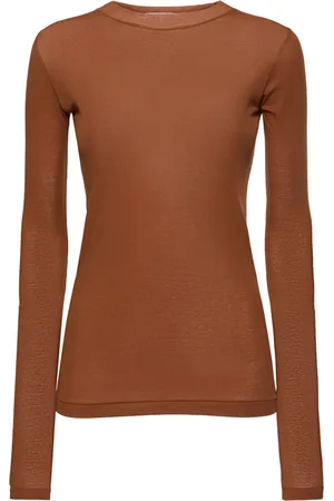 Auralee T-shirt In Cotone A Costine