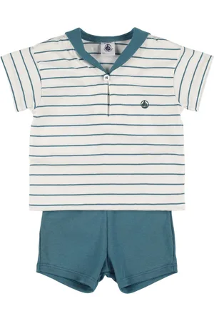 Petit Bateau Top E Shorts Sailor In Jersey Di Cotone