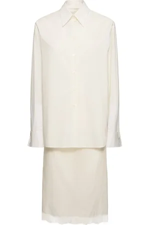 Maison Margiela Vestito Midi In Popeline Di Cotone