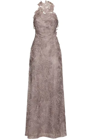 Alberta Ferretti Vestito Lungo In Pizzo Senza Maniche