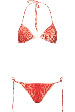 Roberto Cavalli Set Bikini A Triangolo Cheetah Skin Stampato