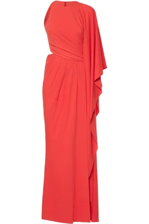 Zuhair Murad Vestito Monospalla In Cady Drappeggiato