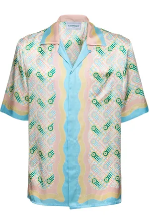 Casablanca Camicia In Seta Monogram Stampata
