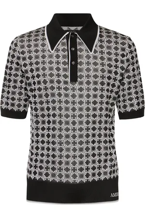 AMIRI Polo Ma Quad Print In Viscosa Stampata