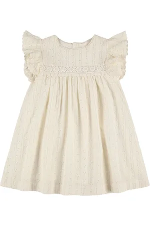 Louise Misha Vestito In Gauze Di Misto Cotone Con Ricami