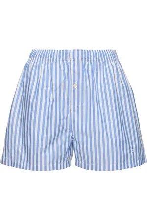 Serafini Shorts In Popeline Di Misto Cotone A Righe