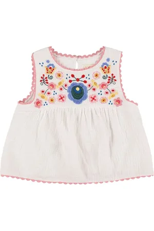 Louise Misha Tank Top In Gauze Di Cotone / Ricami