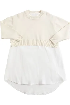 Maison Margiela Vestito In Maglia Di Misto Lana E Jersey Di Cotone
