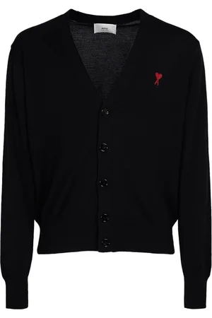 Ami Cardigan In Lana Tricot Con Logo