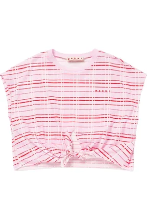 Marni Crop Top In Jersey Di Cotone Stampato